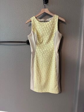 Badgley Mischka Belle Leopard Jacquard Color Block Sheath Dress